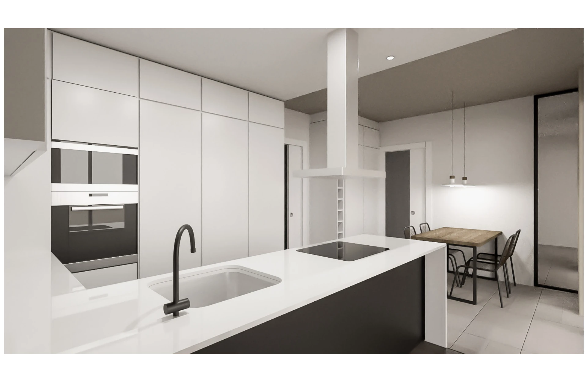 Propuesta de cocina luminosa con isla y comedor